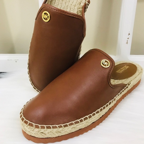 MK Emilia Leather Slide Slip On Espadrilles - Picture 2 of 9